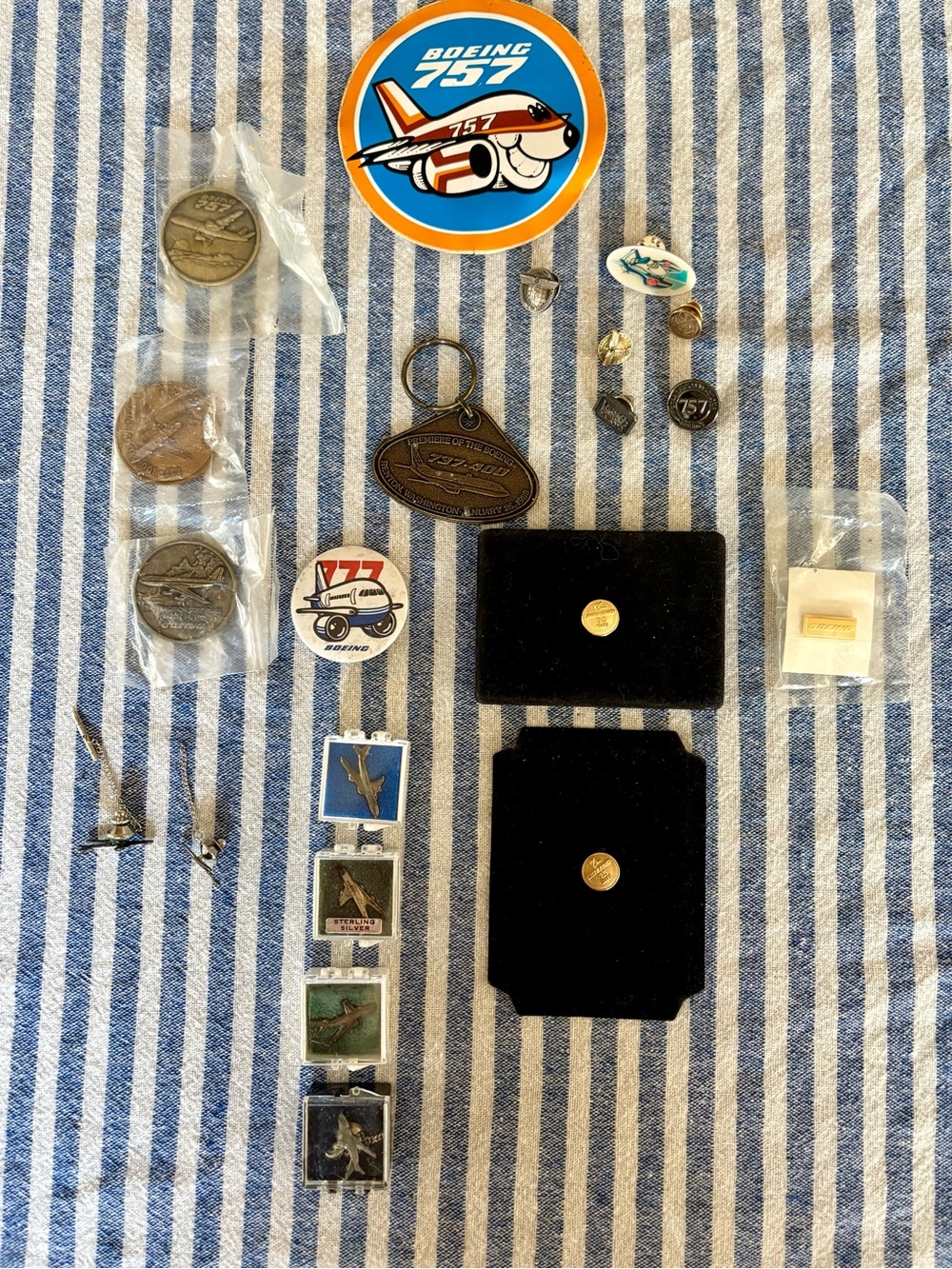 Boeing bonanza! Collectible Pins, Tie Tacks, Coins, Keychain, & Sticker